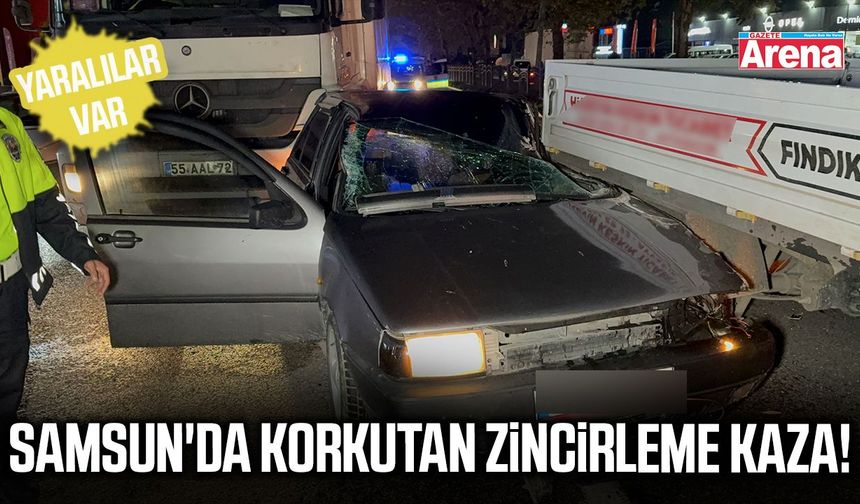 Samsun'da 4 araç birbirine girdi!