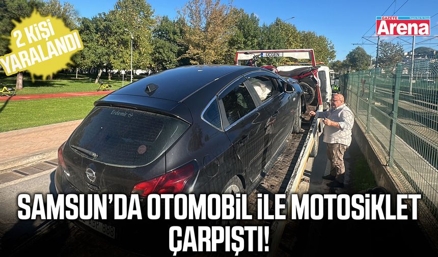 Samsun’da otomobil ile motosiklet çarpıştı!