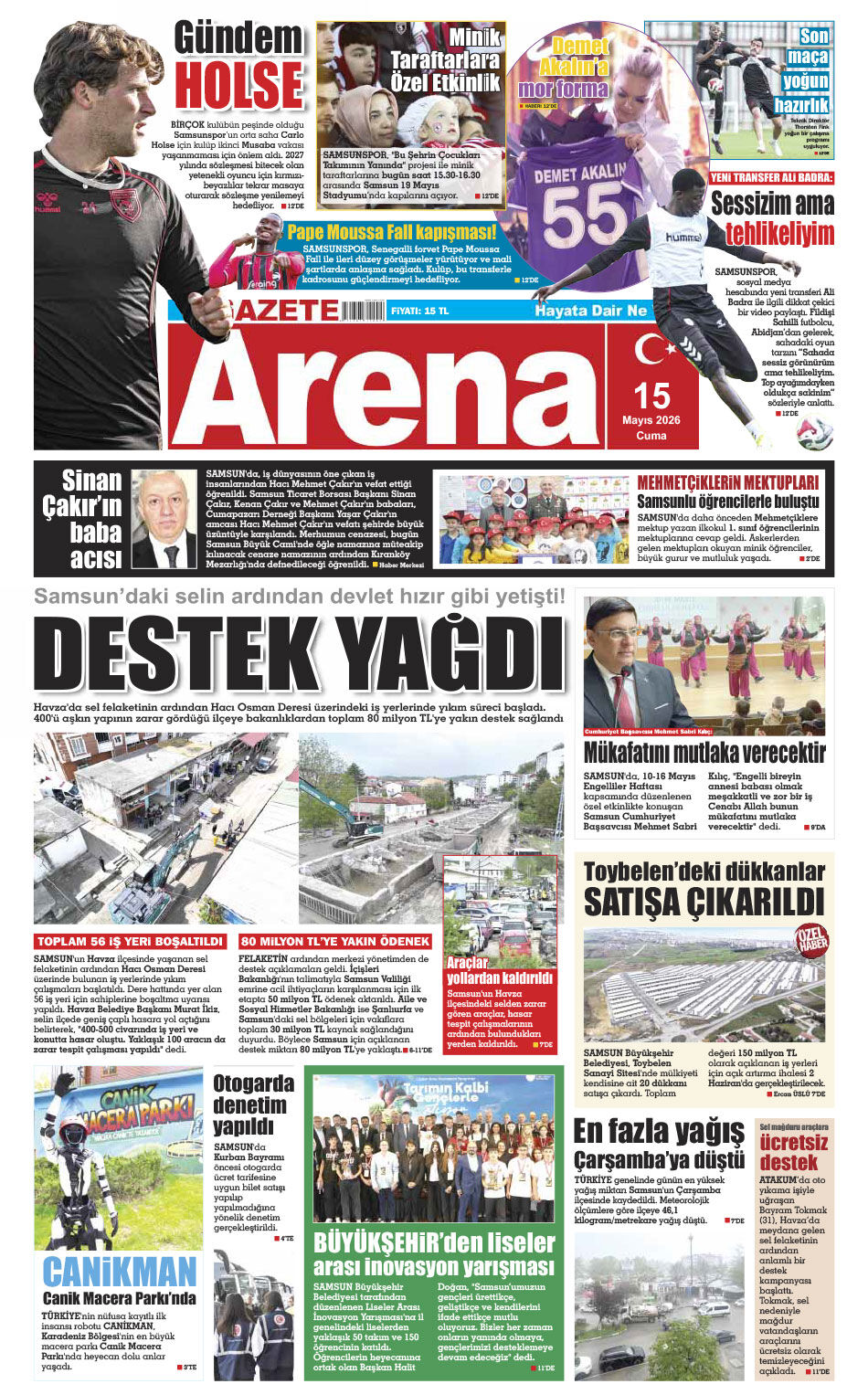 15 Mayıs 2026 Cuma