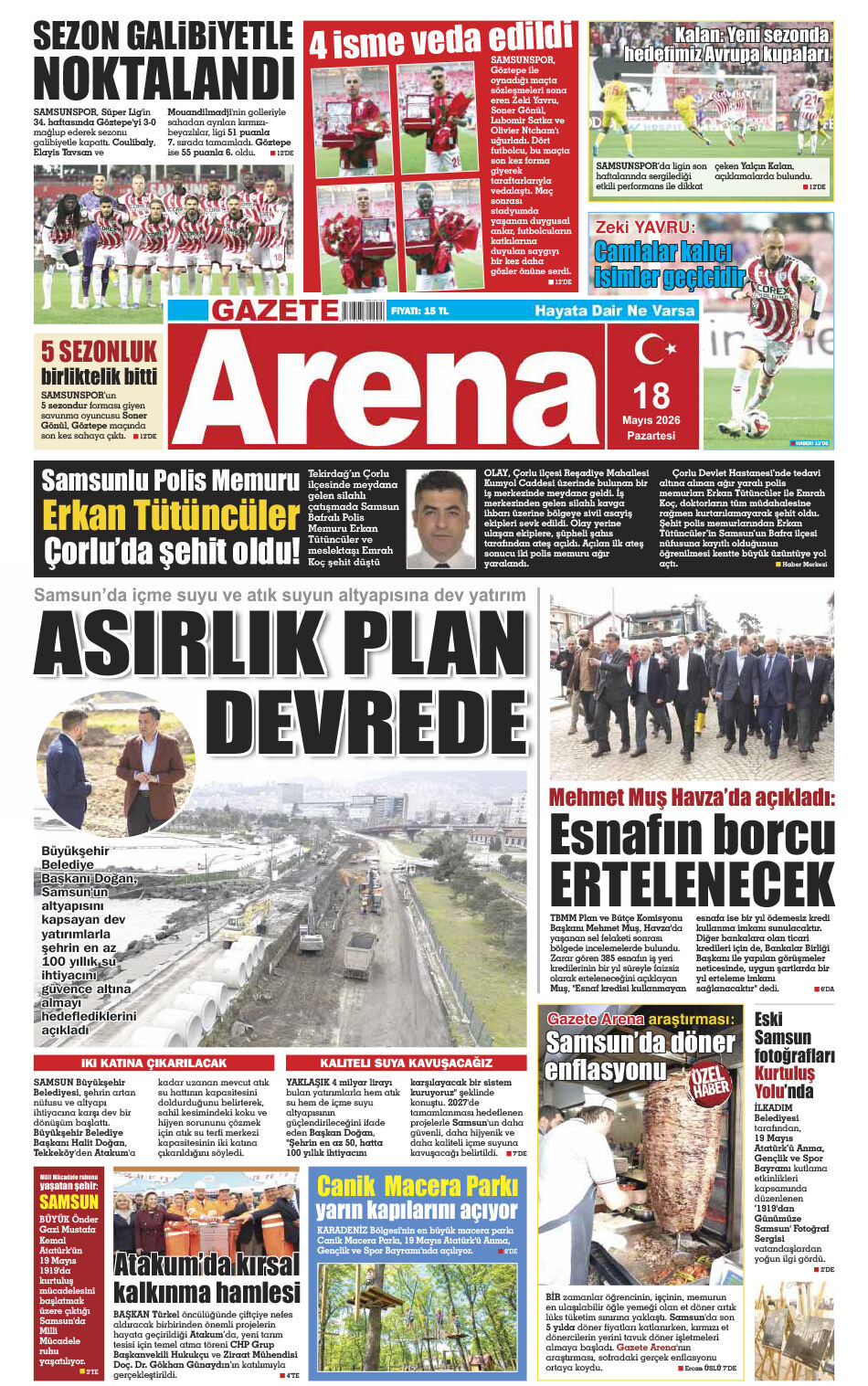 18 Mayıs 2026 Pazartesi