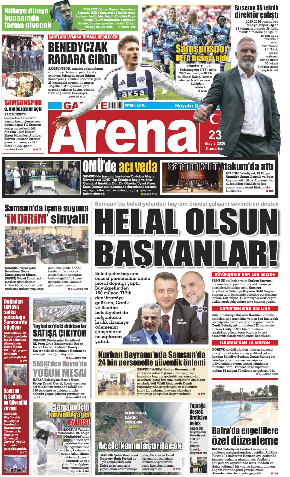 23 Mayıs 2026 Cumartesi