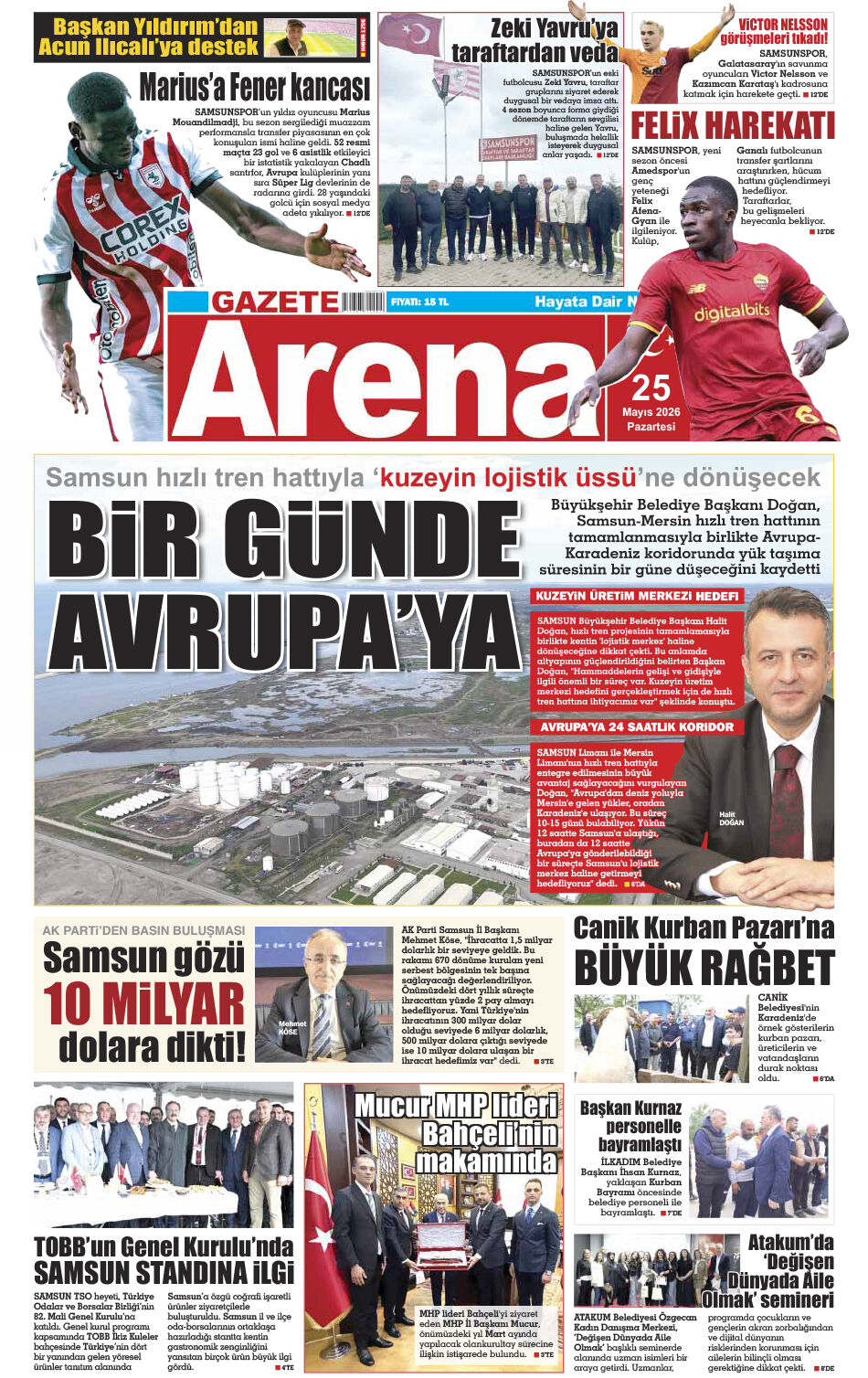 25 Mayıs 2026 Pazartesi