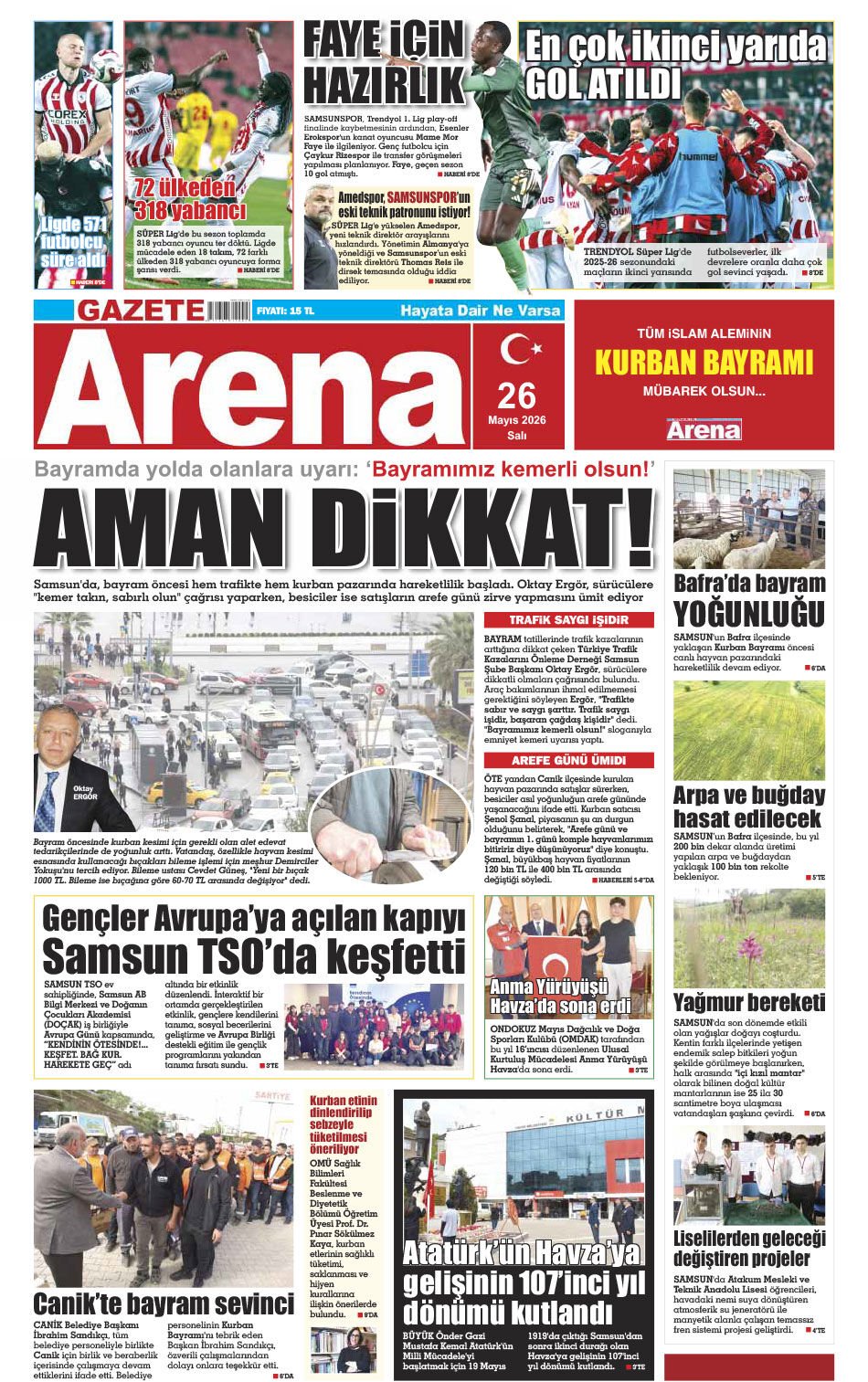 26 Mayıs 2026 Salı