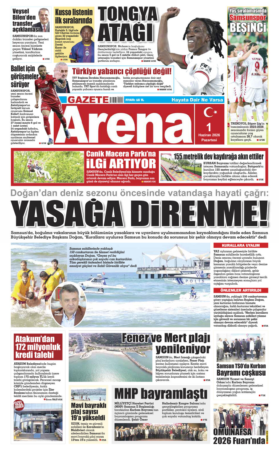 1 Haziran 2026 Pazartesi