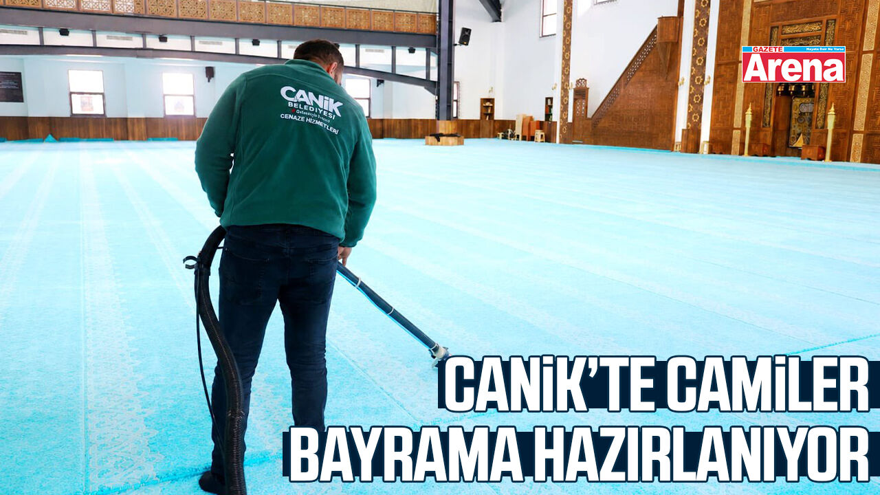 Canik’te camiler bayrama hazırlanıyor