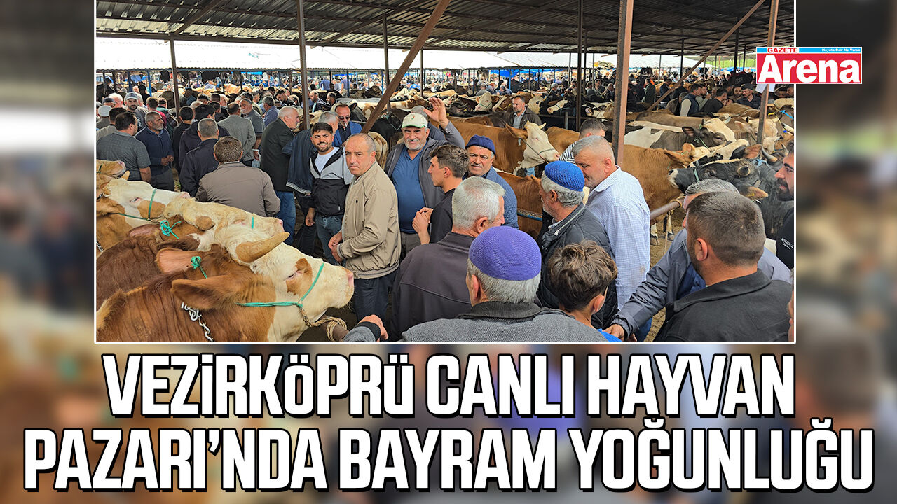 Vezirköprü Canlı Hayvan Pazarı'nda bayram yoğunluğu