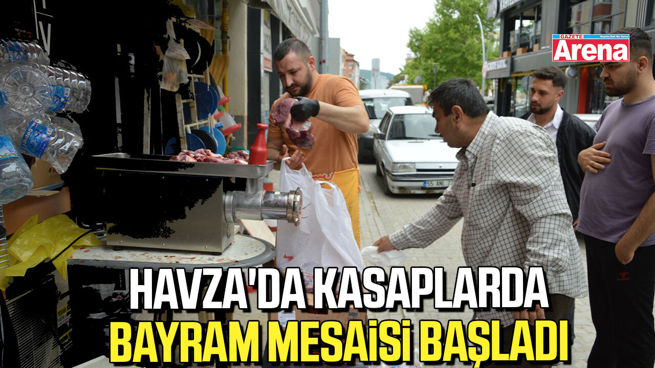 Havza'da kasaplarda bayram mesaisi başladı