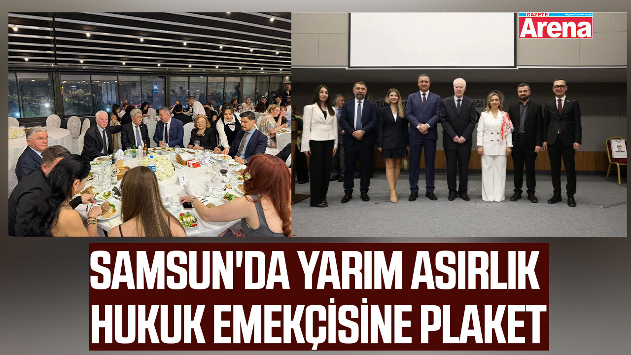 Samsun'da yarım asırlık hukuk emekçisine plaket