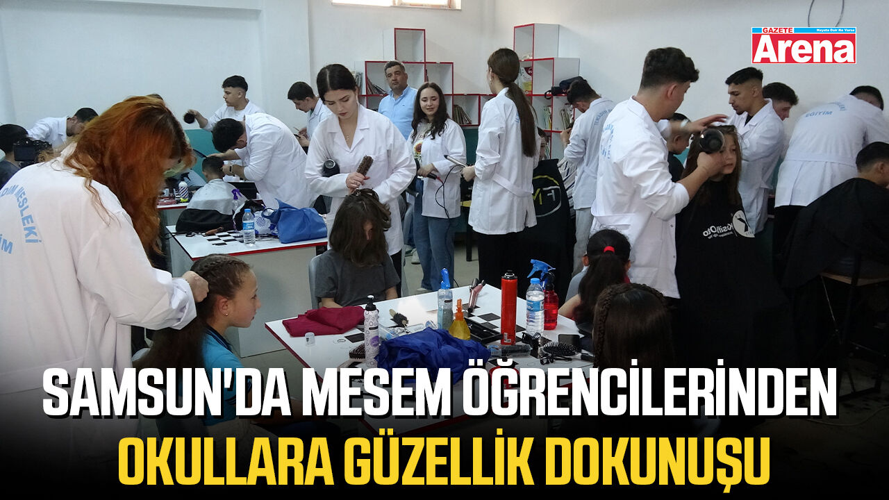 Samsun'da MESEM öğrencilerinden okullara güzellik dokunuşu