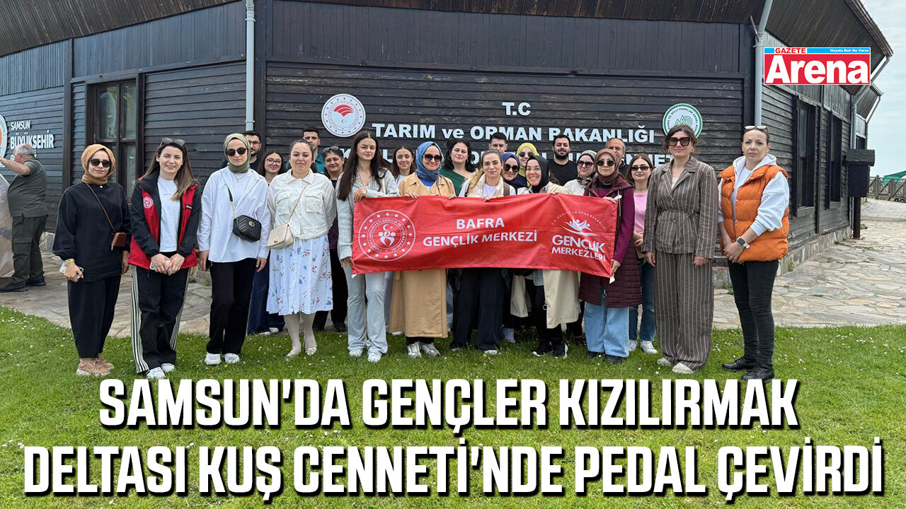 Samsun'da gençler Kızılırmak Deltası Kuş Cenneti'nde pedal çevirdi