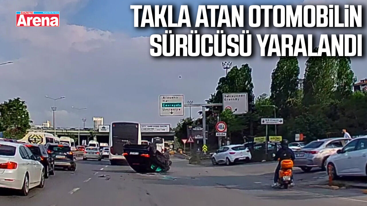 Takla atan otomobilin sürücüsü yaralandı
