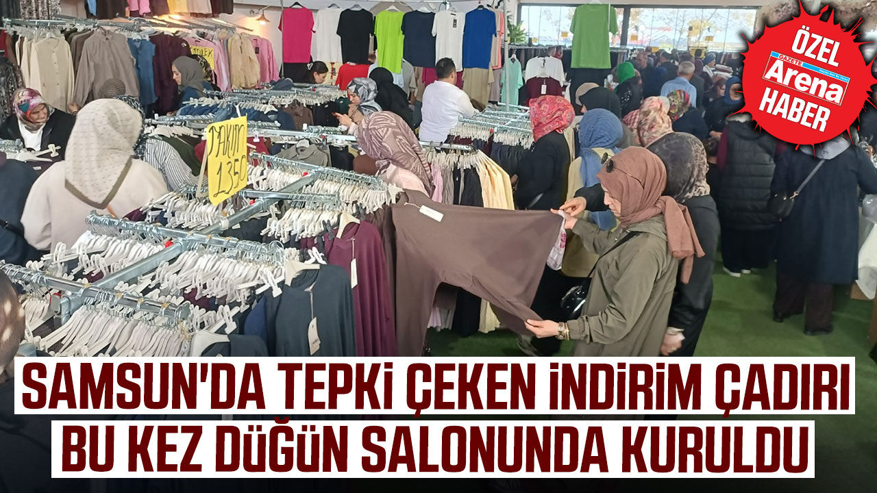 Samsun'da tepki çeken indirim çadırı yeniden kuruldu
