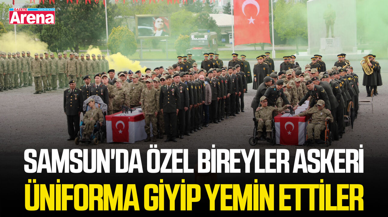 Samsun'da özel bireyler askeri üniforma giyip yemin ettiler