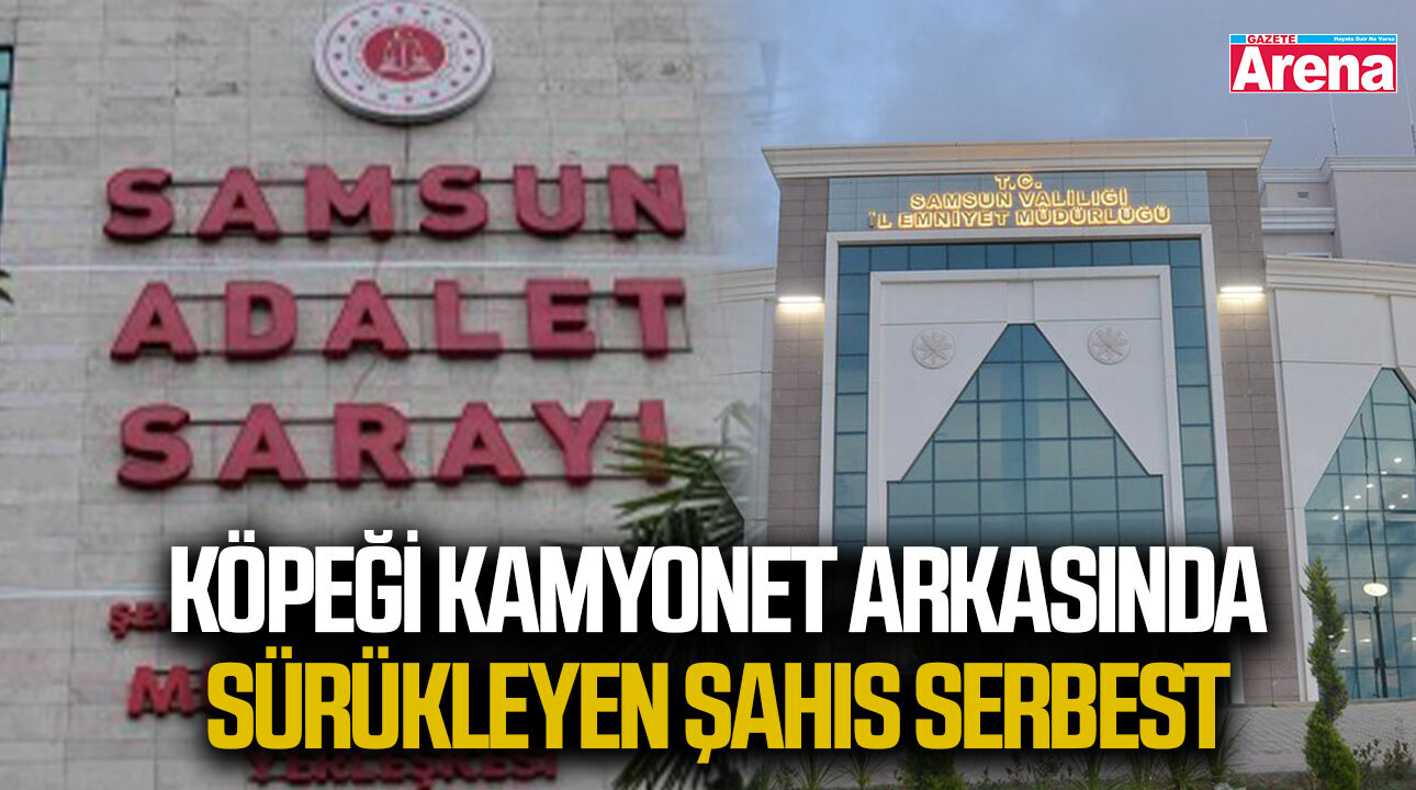 Samsun’da köpeği kamyonet arkasında sürükleyen şahıs serbest