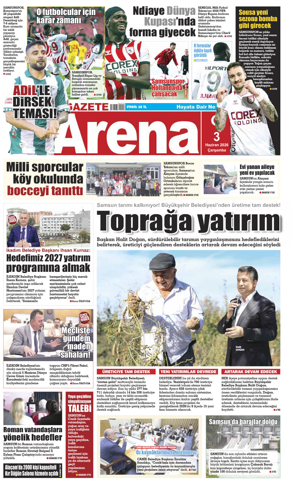 3 Haziran 2026 Çarşamba