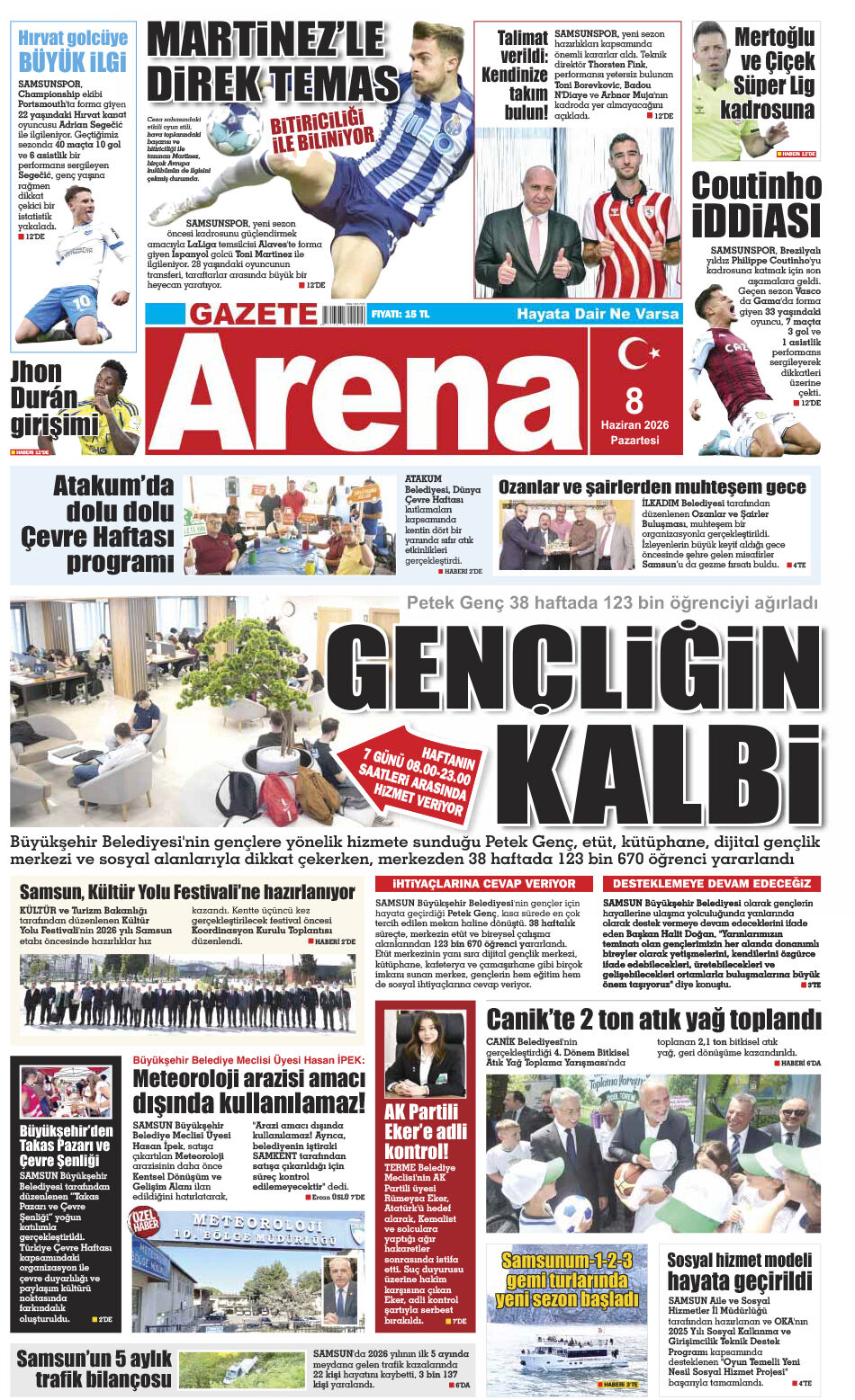 8 Haziran 2026 Pazartesi