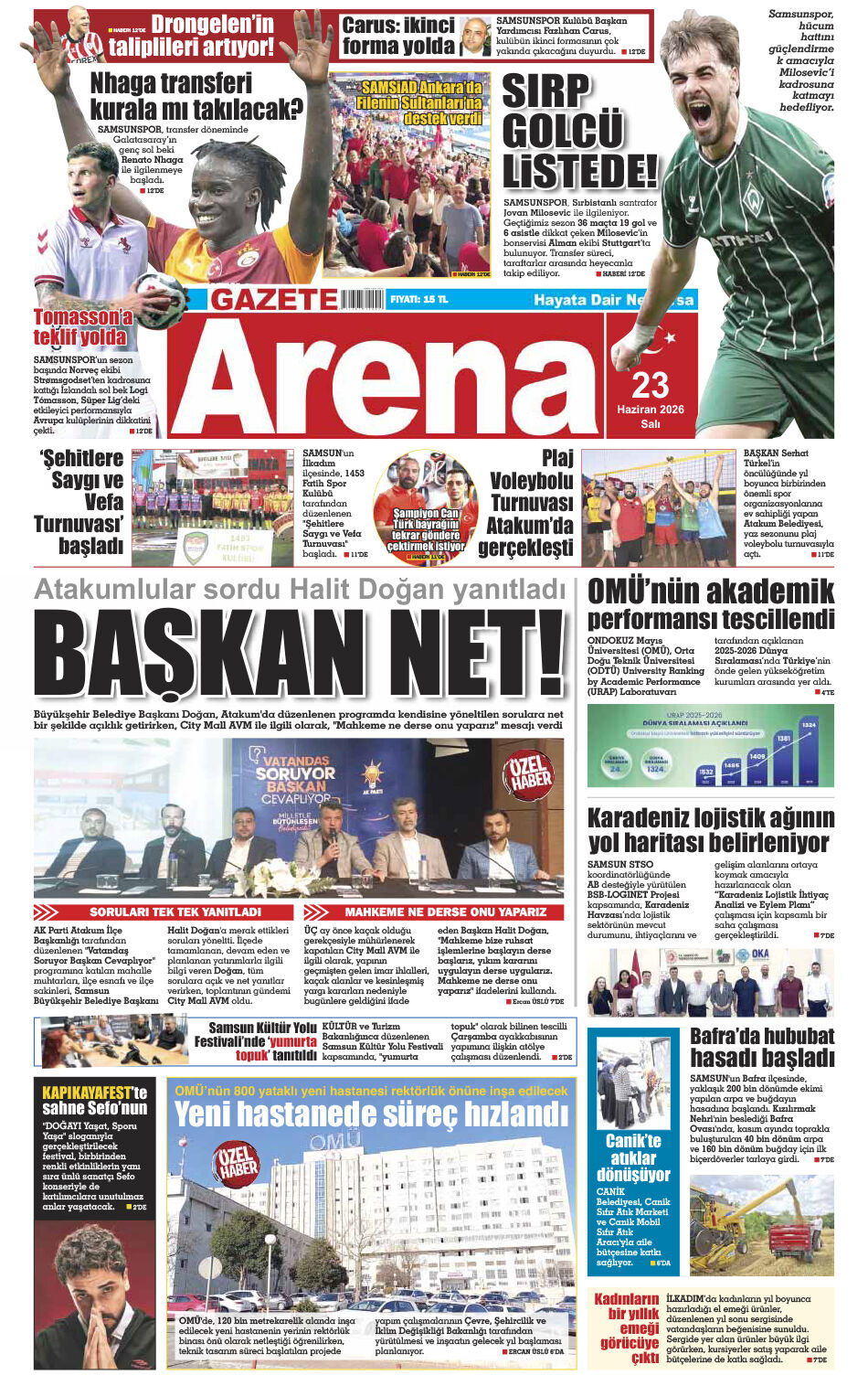 23 Haziran 2026 Salı