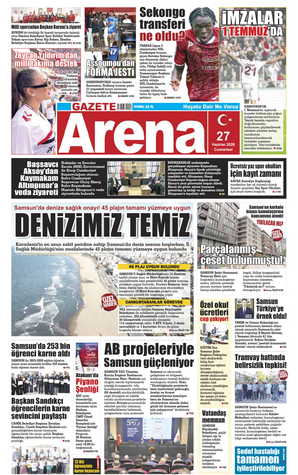 27 Haziran 2026 Cumartesi