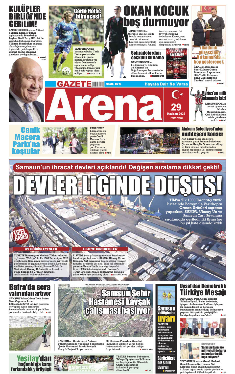 29 Haziran 2026 Pazartesi
