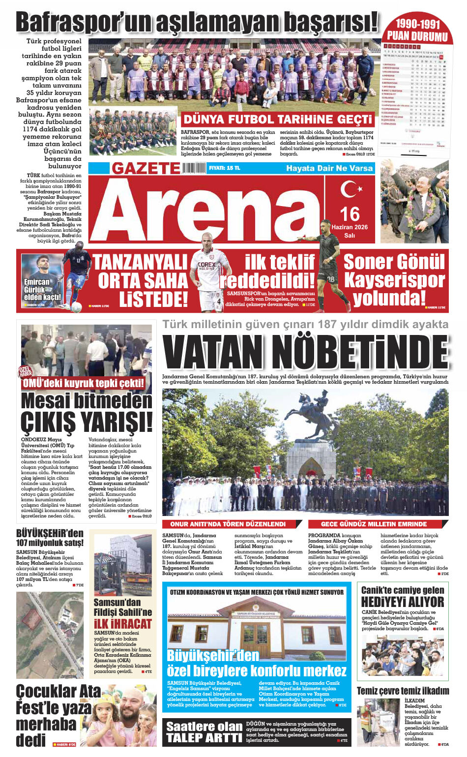 16 Haziran 2026 Salı