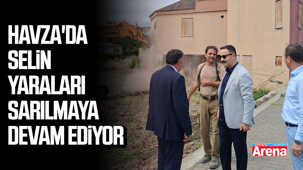 Havza'da metruk bina yıkımı devam ediyor