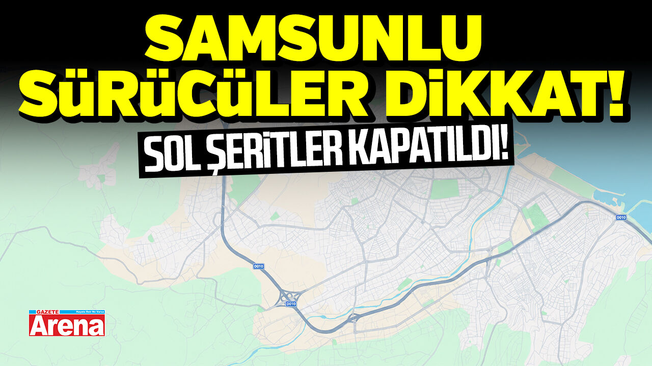 Samsun çevre yolu sol şeridi trafiğe kapandı