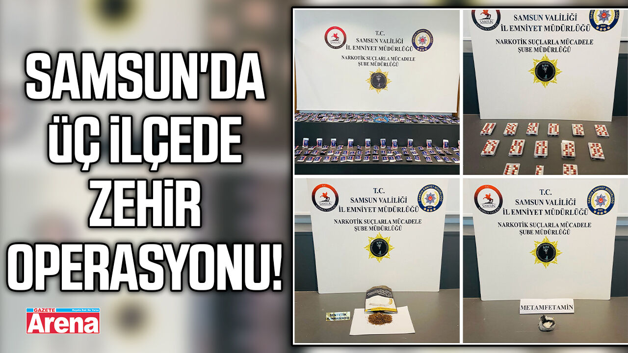 Samsun'da üç ilçede zehir operasyonu!
