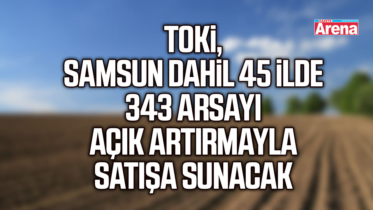 Samsun dahil 45 ilde 343 arsa açık artırmayla satışta