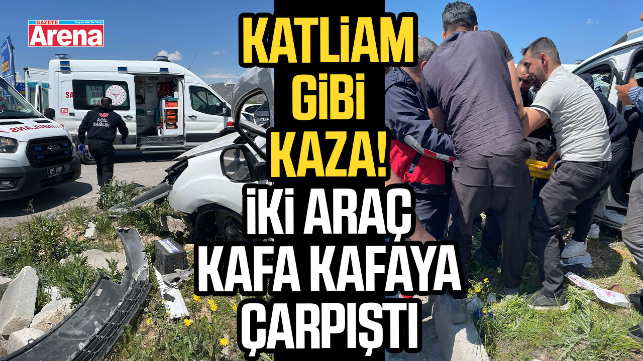 Katliam gibi kaza! İki araç kafa kafaya çarpıştı