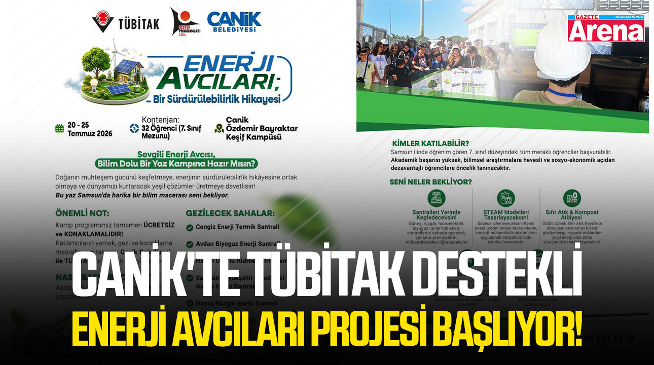 Canik'te TÜBİTAK destekli Enerji Avcıları projesi başlıyor!