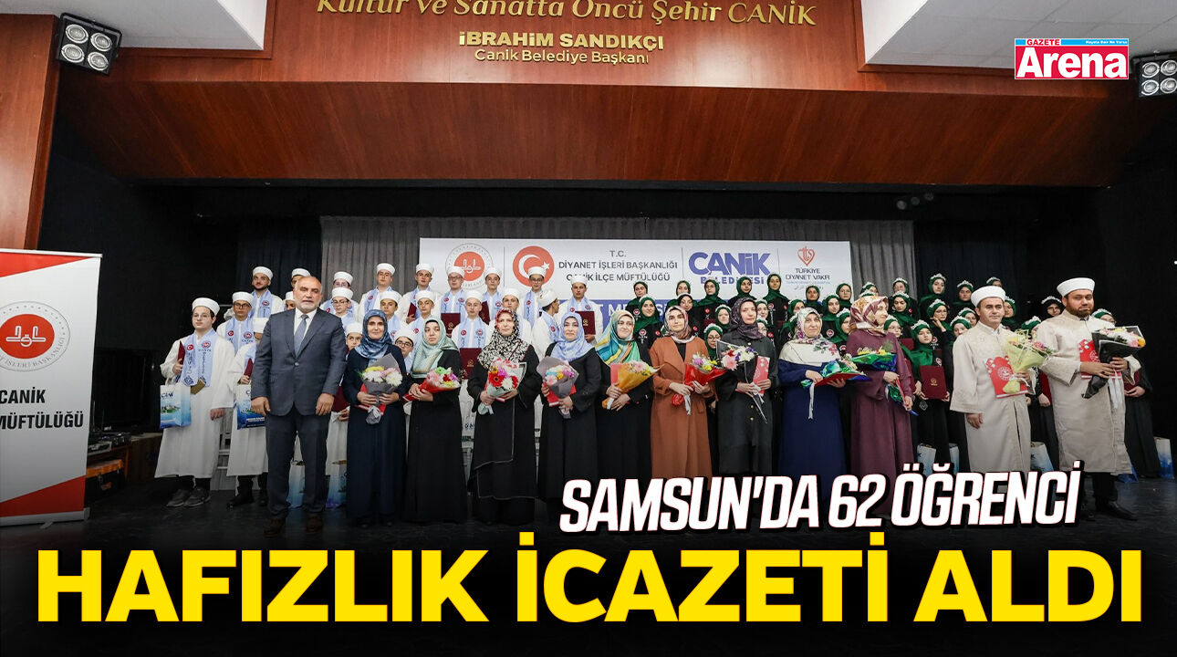 Samsun'da 62 öğrenci hafızlık icazeti aldı