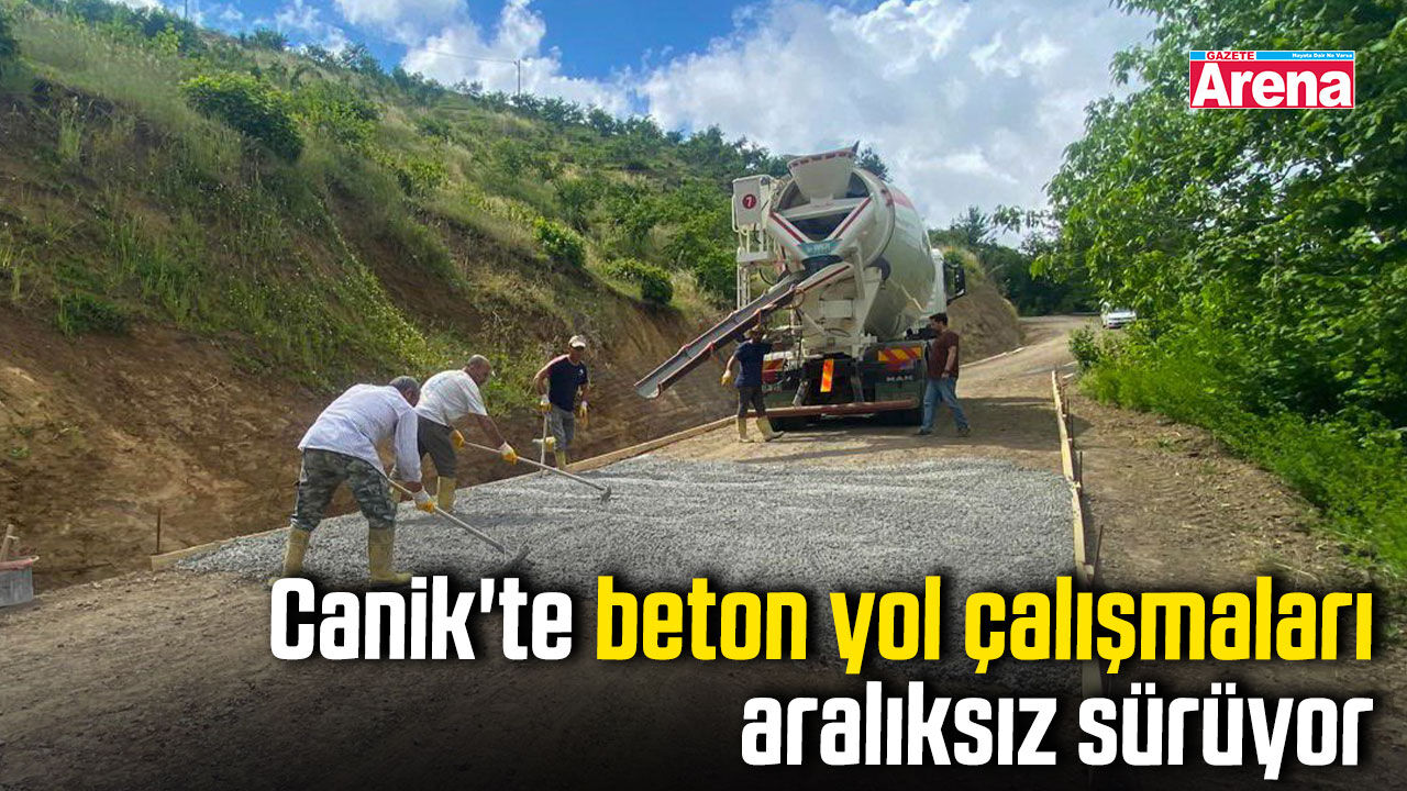 Canik'te beton yol çalışmaları aralıksız sürüyor
