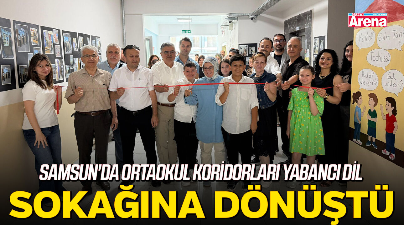 Samsun'da ortaokul koridorları yabancı dil sokağına dönüştü