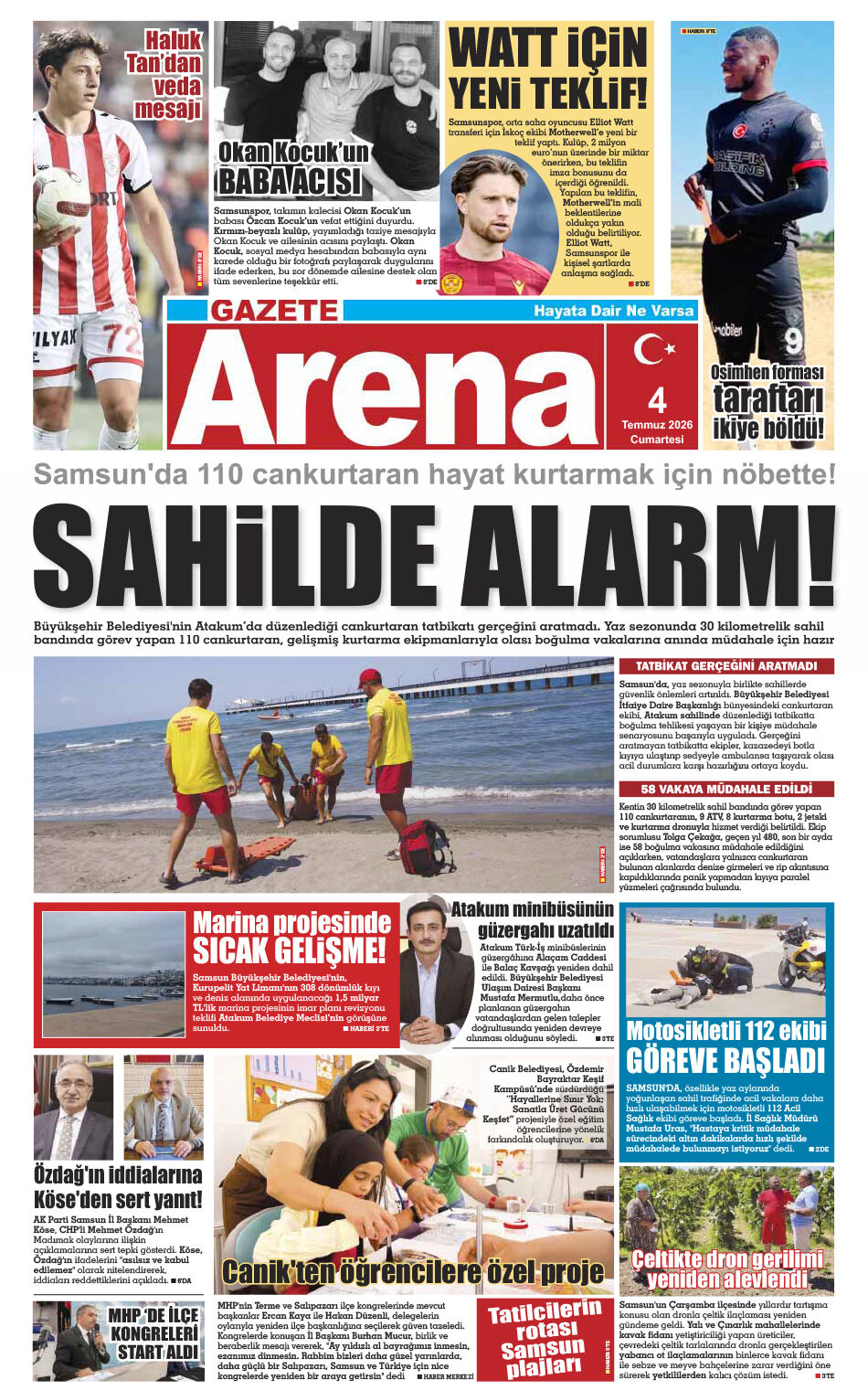 4 Temmuz 2026 Cumartesi