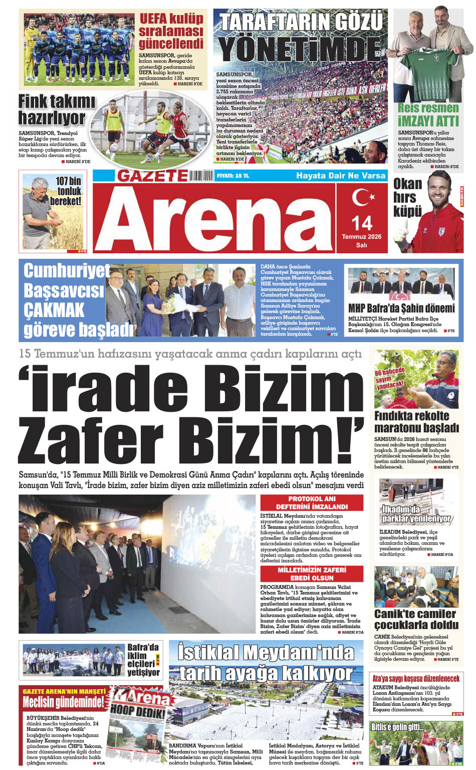14 Temmuz 2026 Salı