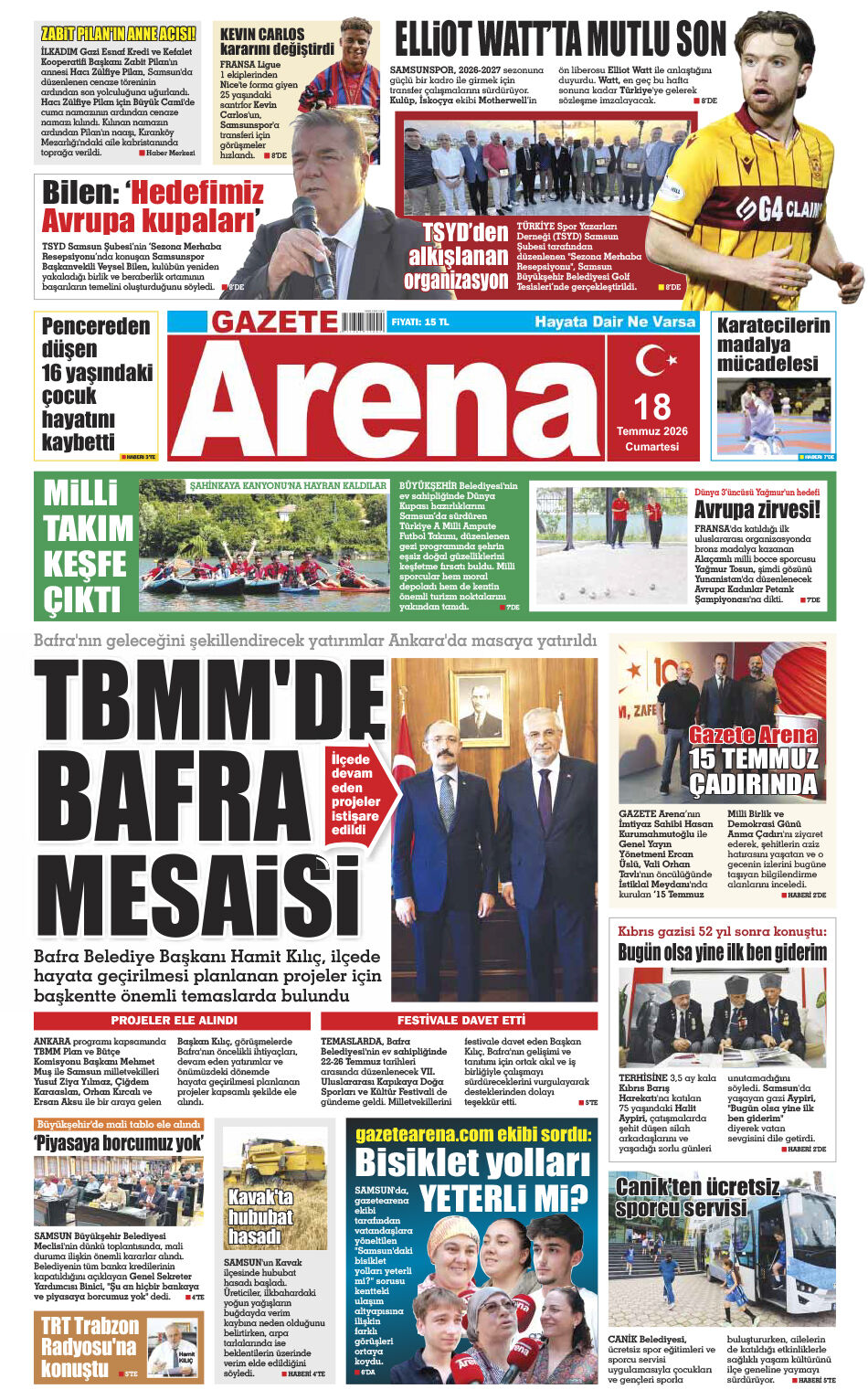 18 Temmuz 2026 Cumartesi