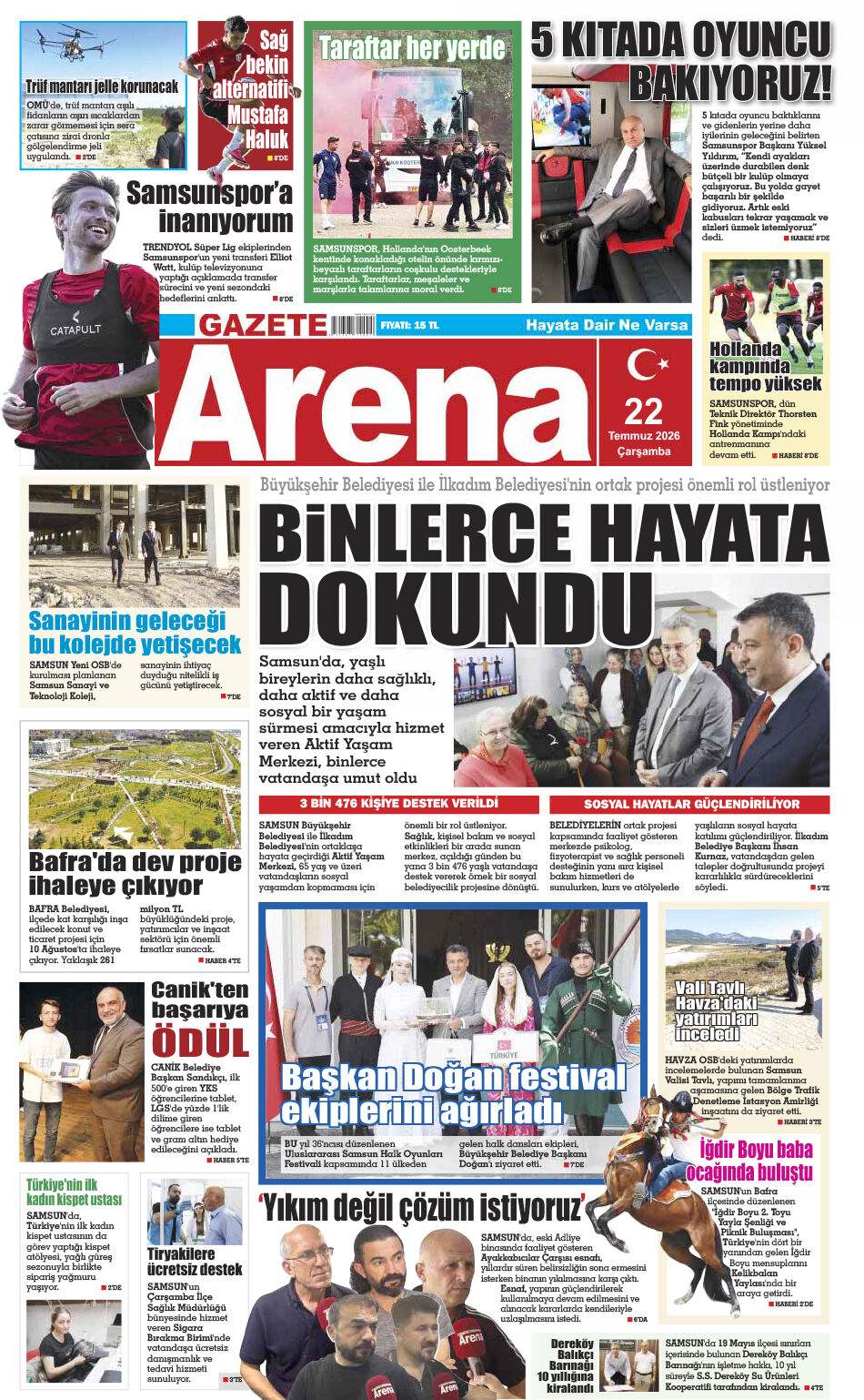 22 Temmuz 2026 Çarşamba
