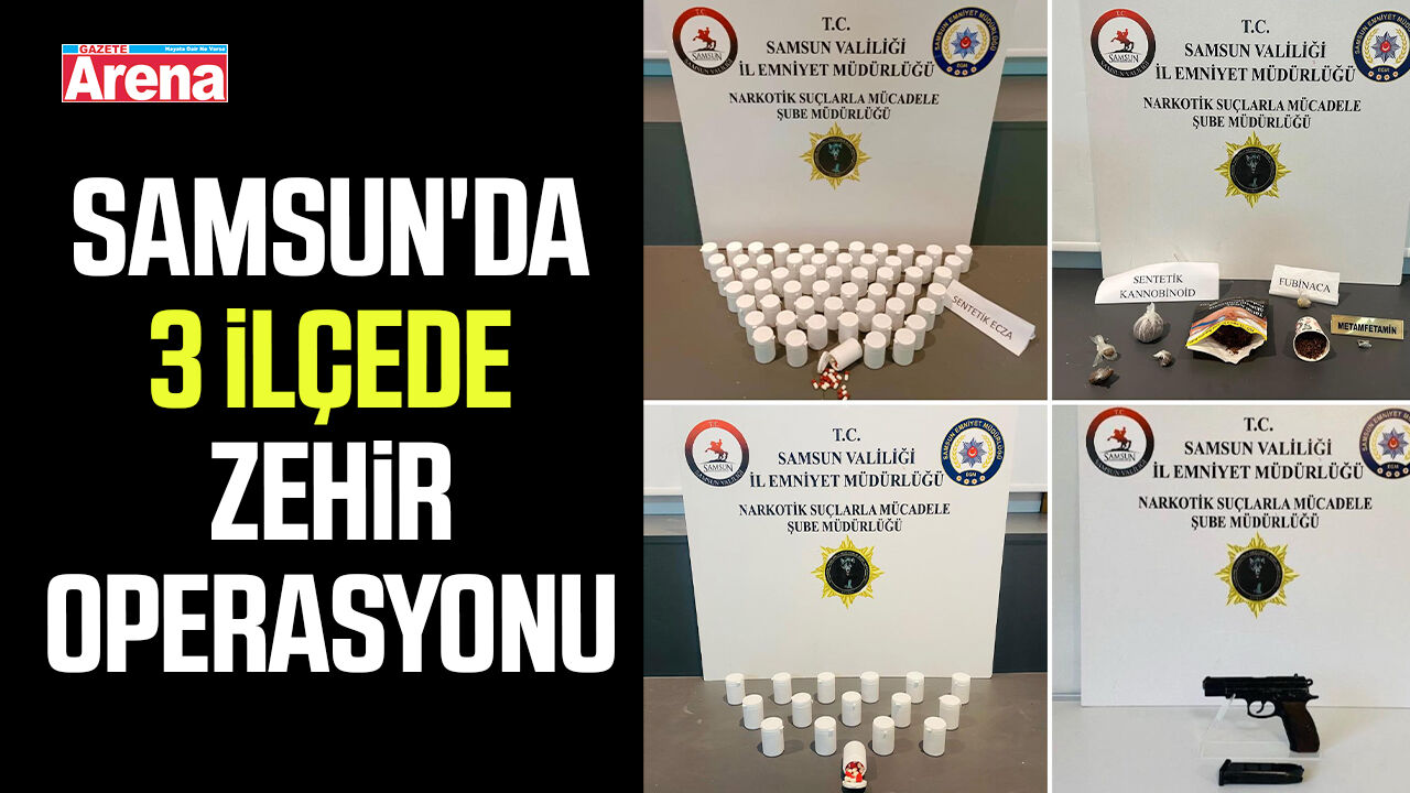 Samsun'da 3 ilçede zehir operasyonu