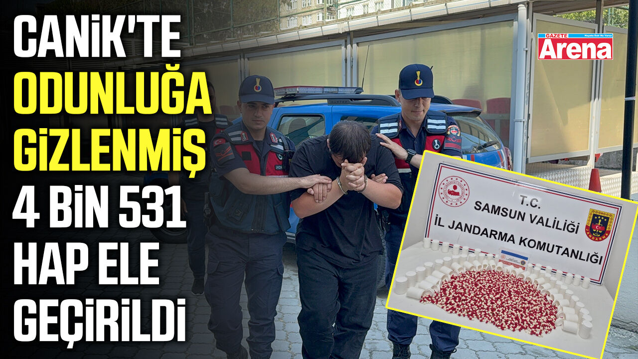 Canik'te odunluğa gizlenmiş 4 bin 531 hap ele geçirildi