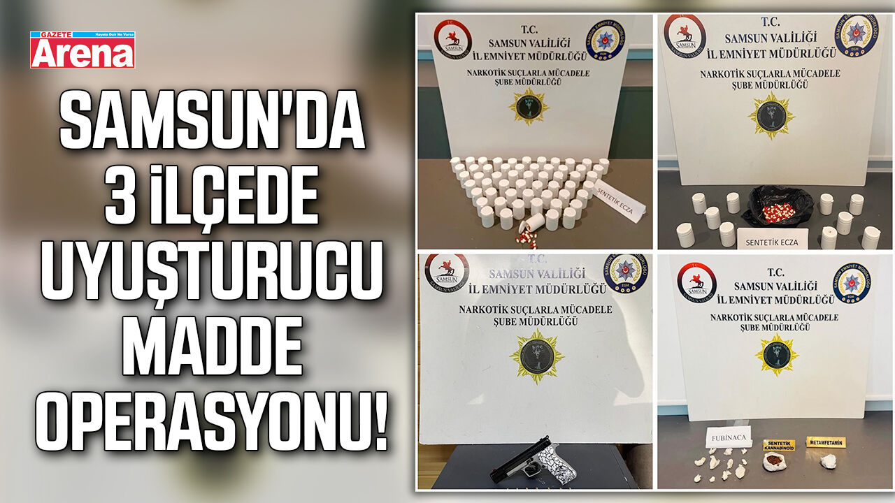 Samsun'da 3 ilçede uyuşturucu operasyonu!