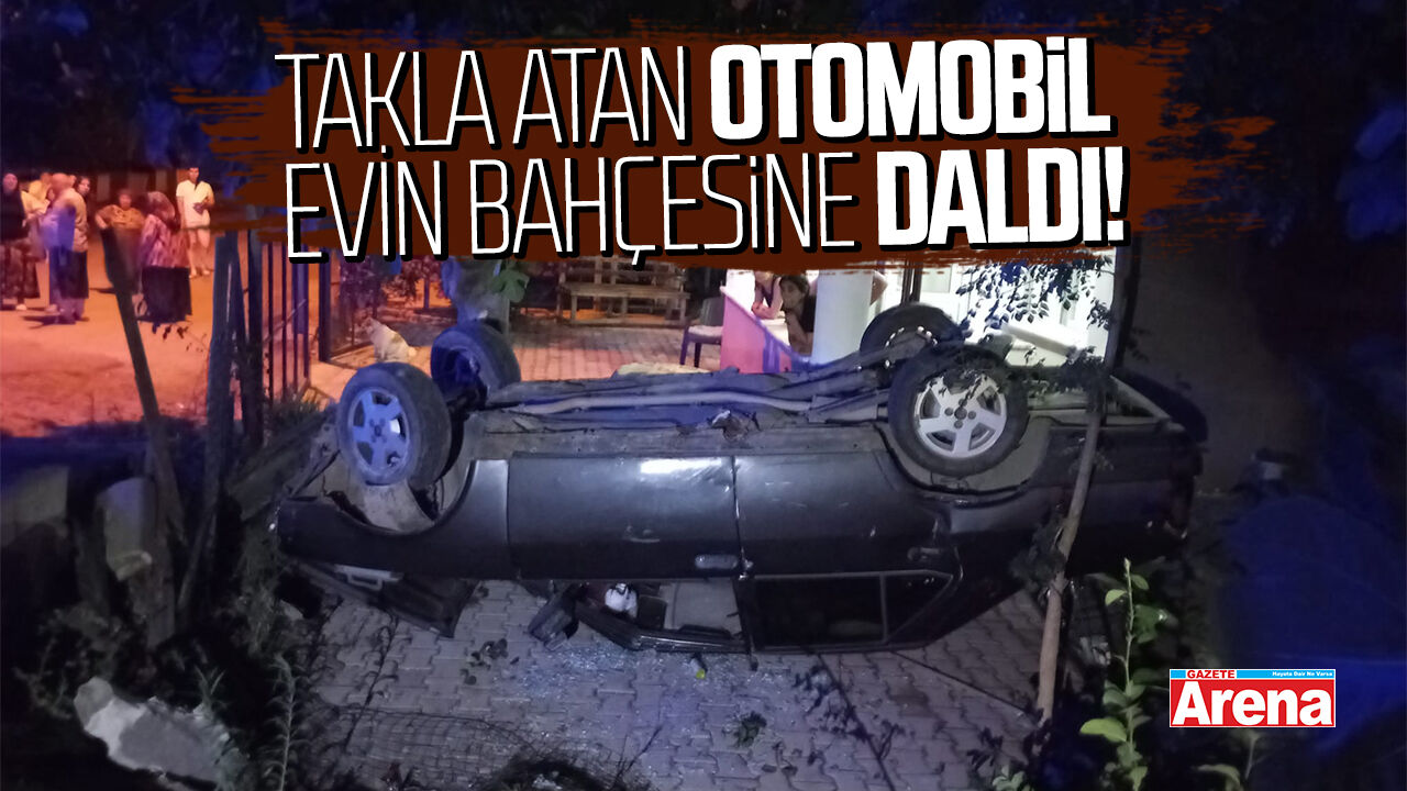 Samsun'da otomobil evin bahçesine daldı!