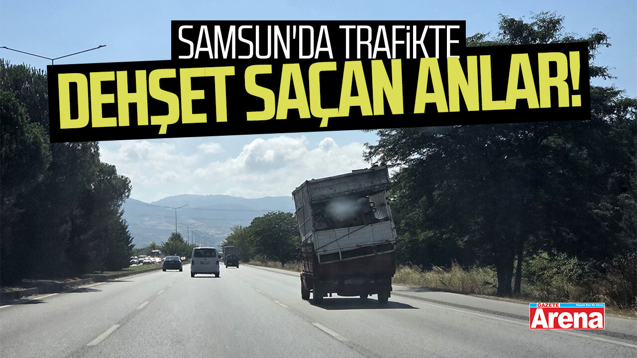 Samsun'da trafikte dehşet saçan anlar!