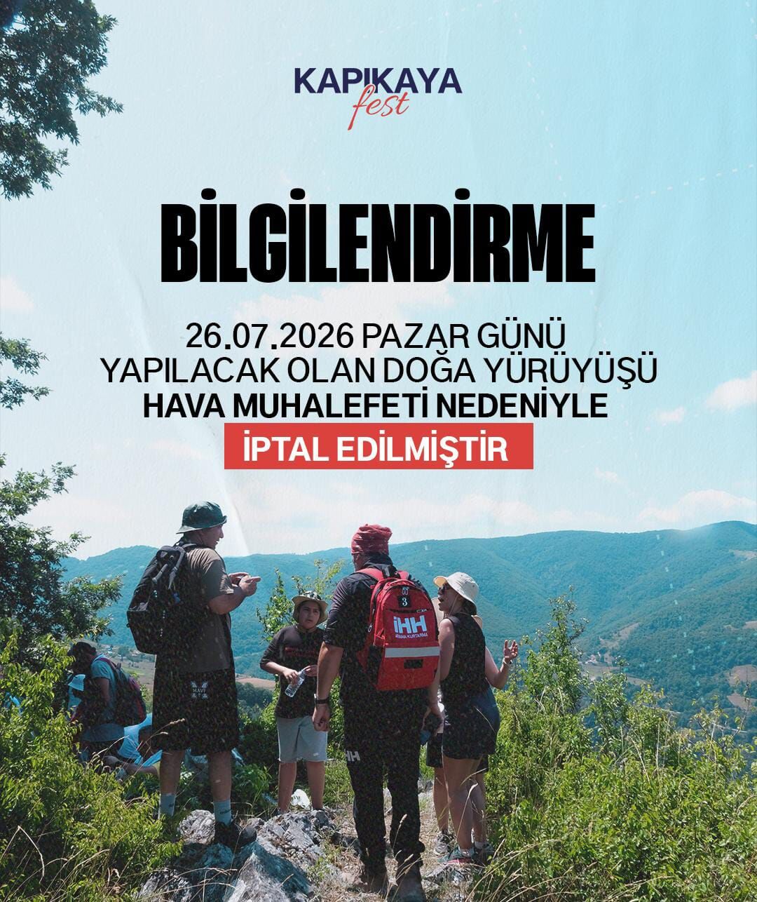 Kapıkayafest’e Hava Engeli Program Iptal Edildi