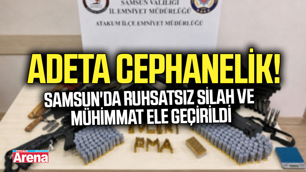 Samsun'da ruhsatsız silah ve mühimmat ele geçirildi