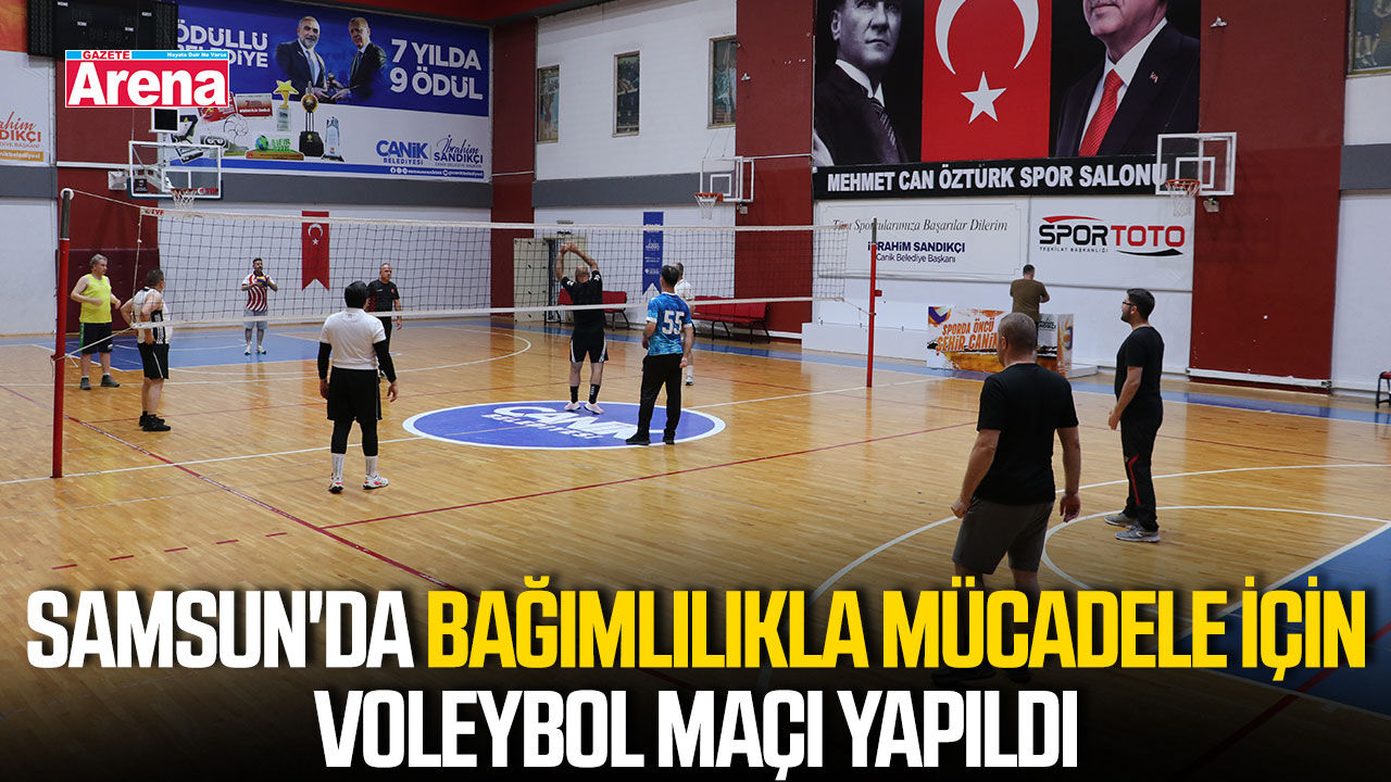 Samsun'da bağımlılıkla mücadele için voleybol maçı yapıldı