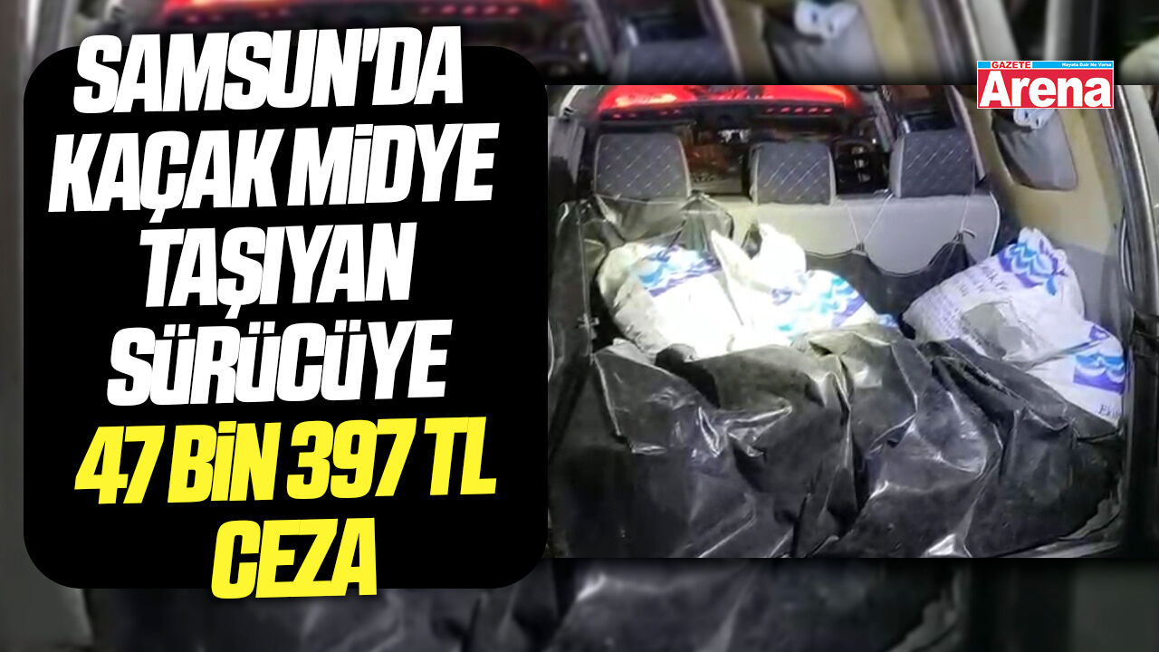 Samsun'da kaçak midye taşıyan sürücüye 47 bin 397 TL ceza