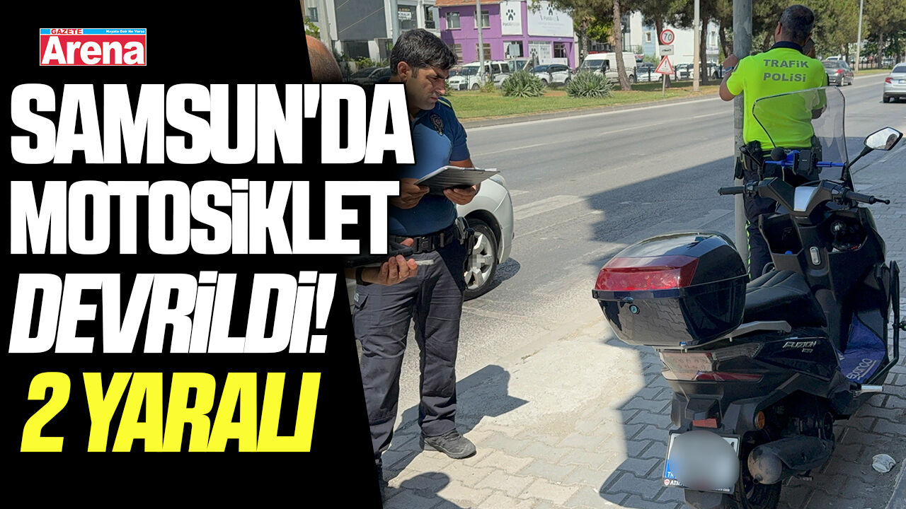Samsun'da motosiklet devrildi!