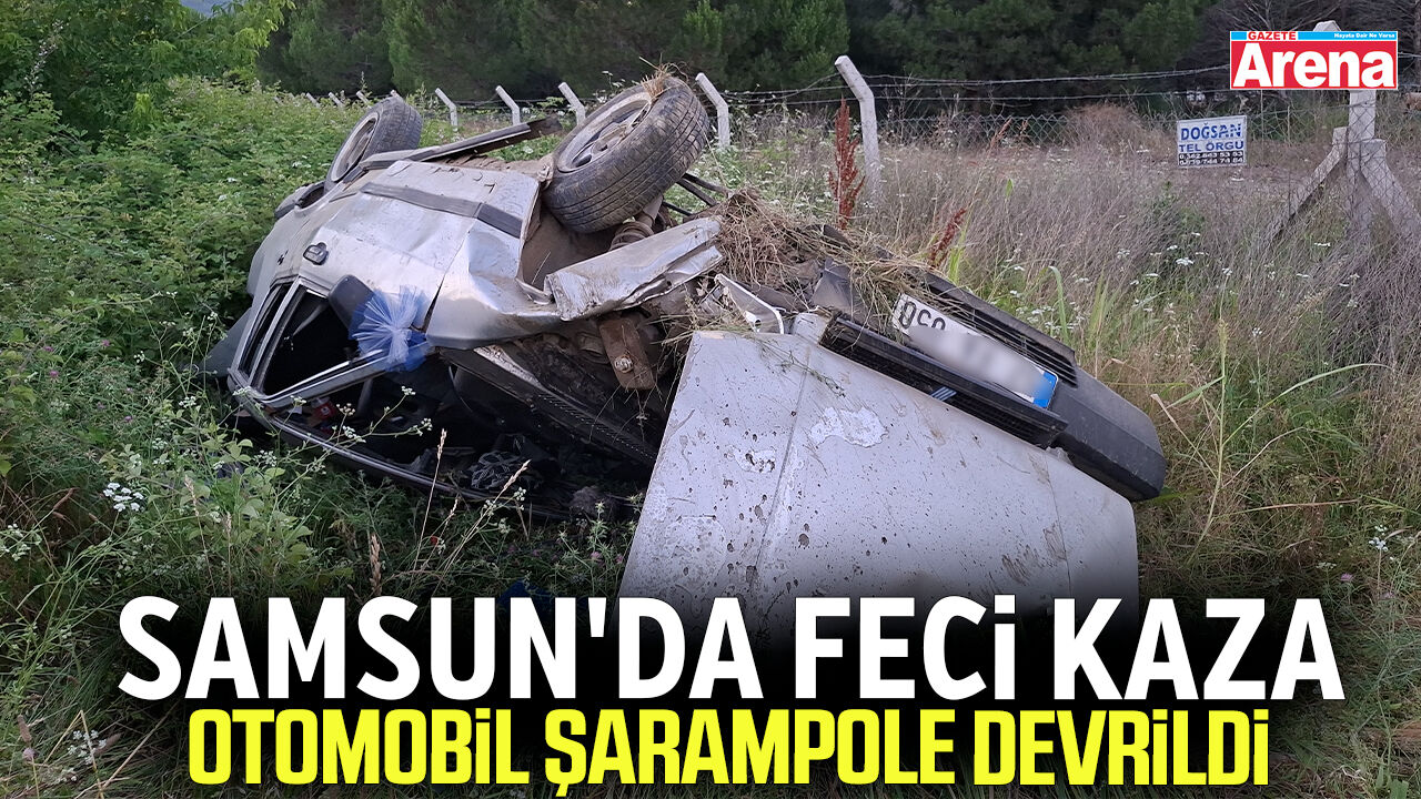 Samsun'da otomobil şarampole devrildi: 3 yaralı