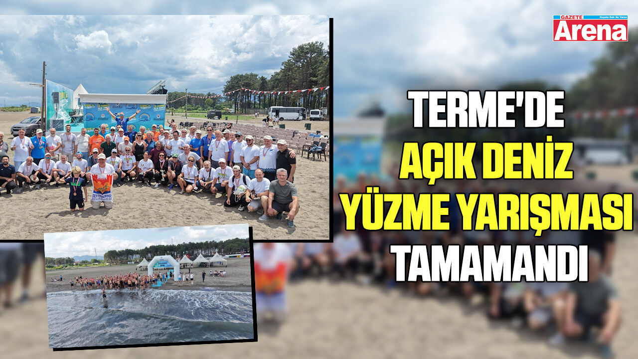 Terme'de açık deniz yüzme yarışması tamamlandı