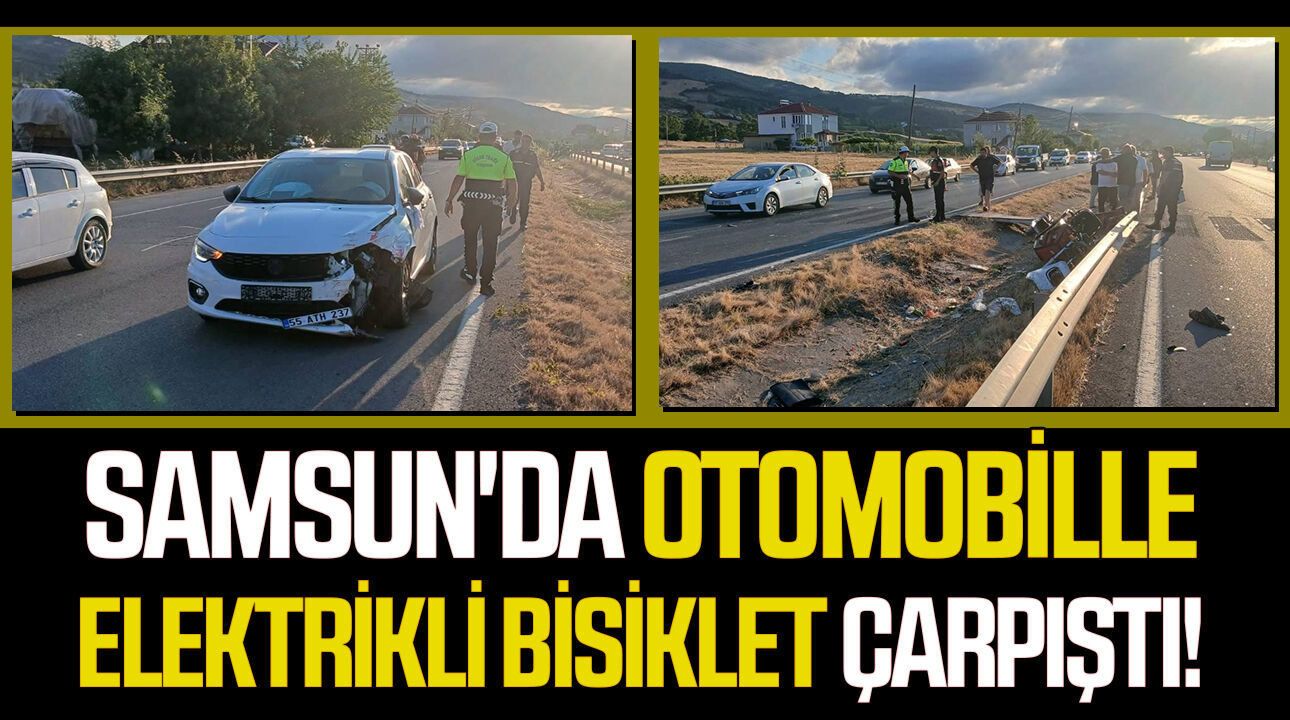 Samsun'da otomobille elektrikli bisiklet çarpıştı!
